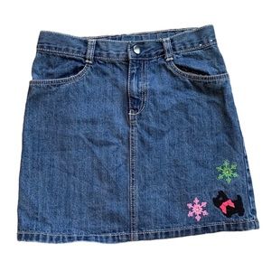 Gymboree Jean Skirt Girls Sz 12 Blue Denim Adjustable Waist